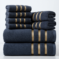 GOLDENWEAVE – Luxury 5-Piece Towel Set with Gold Stripe Design
