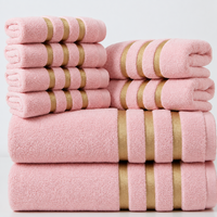 GOLDENWEAVE – Luxury 5-Piece Towel Set with Gold Stripe Design