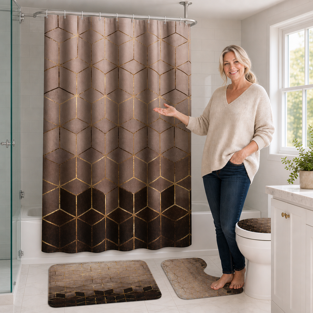MARBLIS – Marble Print Shower Curtain for Elevated Bath Styling