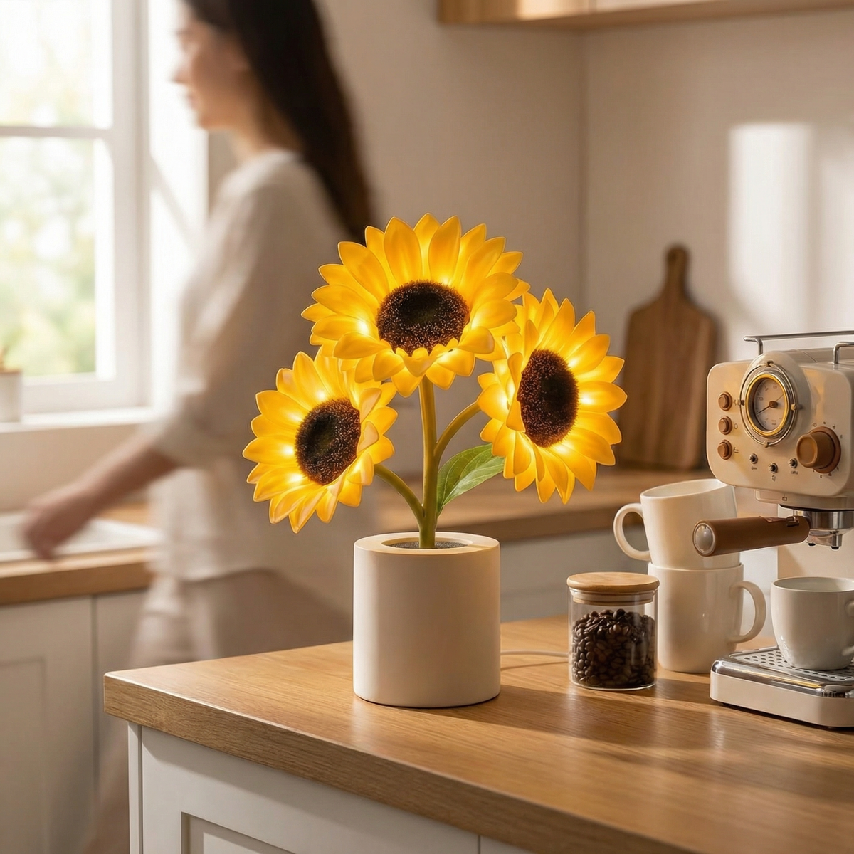 SUNPETAL – Rechargeable Sunflower Table Lamp for Warm Ambiance
