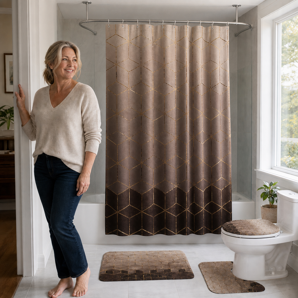 MARBLIS – Marble Print Shower Curtain for Elevated Bath Styling