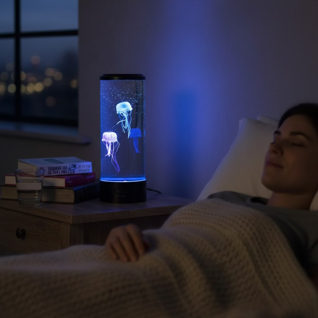 AQUAJELORIA – Glowing Jellyfish Lamp for Peaceful Bedroom Ambience