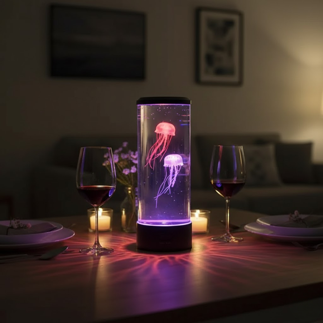 AQUAJELORIA – Glowing Jellyfish Lamp for Peaceful Bedroom Ambience
