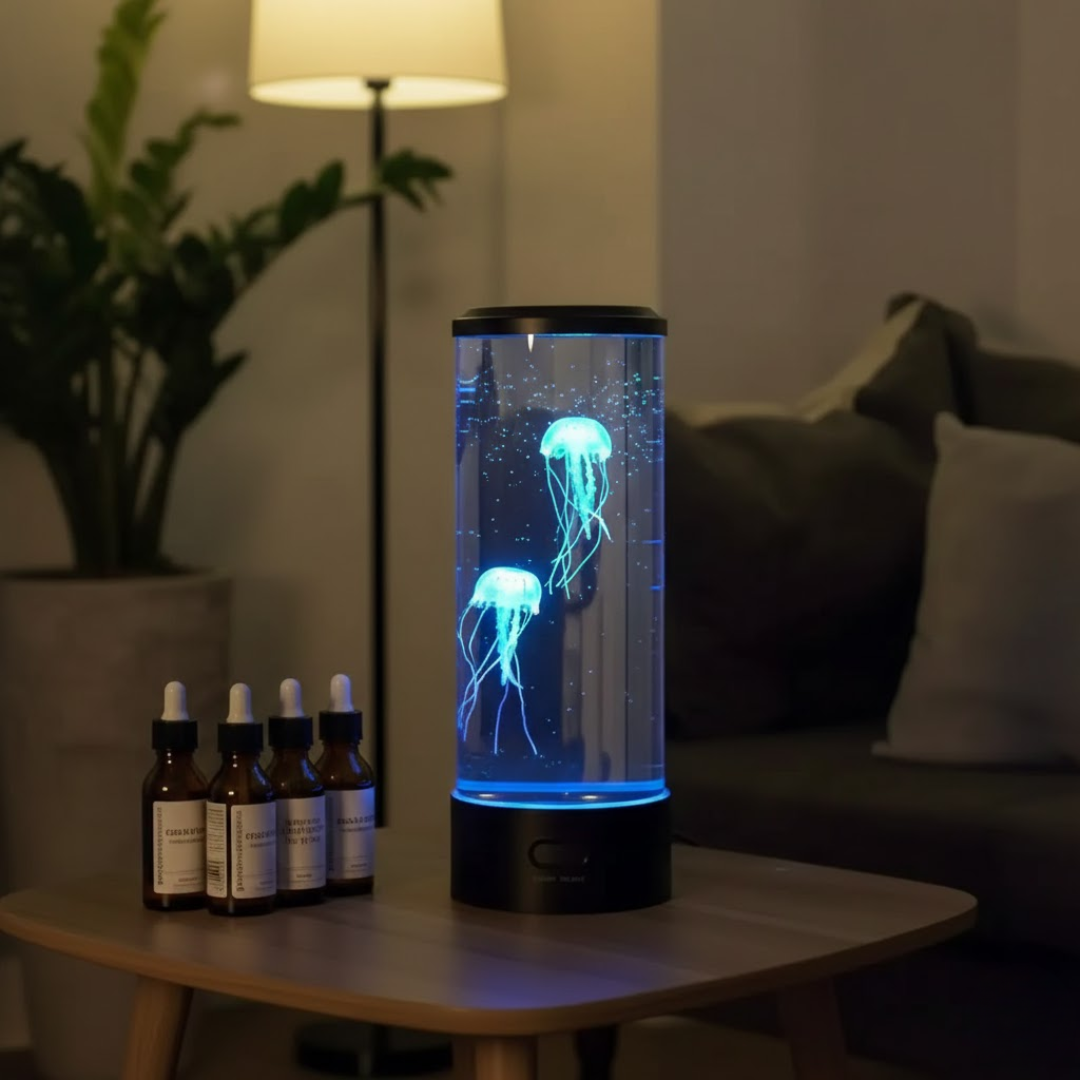 AQUAJELORIA – Glowing Jellyfish Lamp for Peaceful Bedroom Ambience