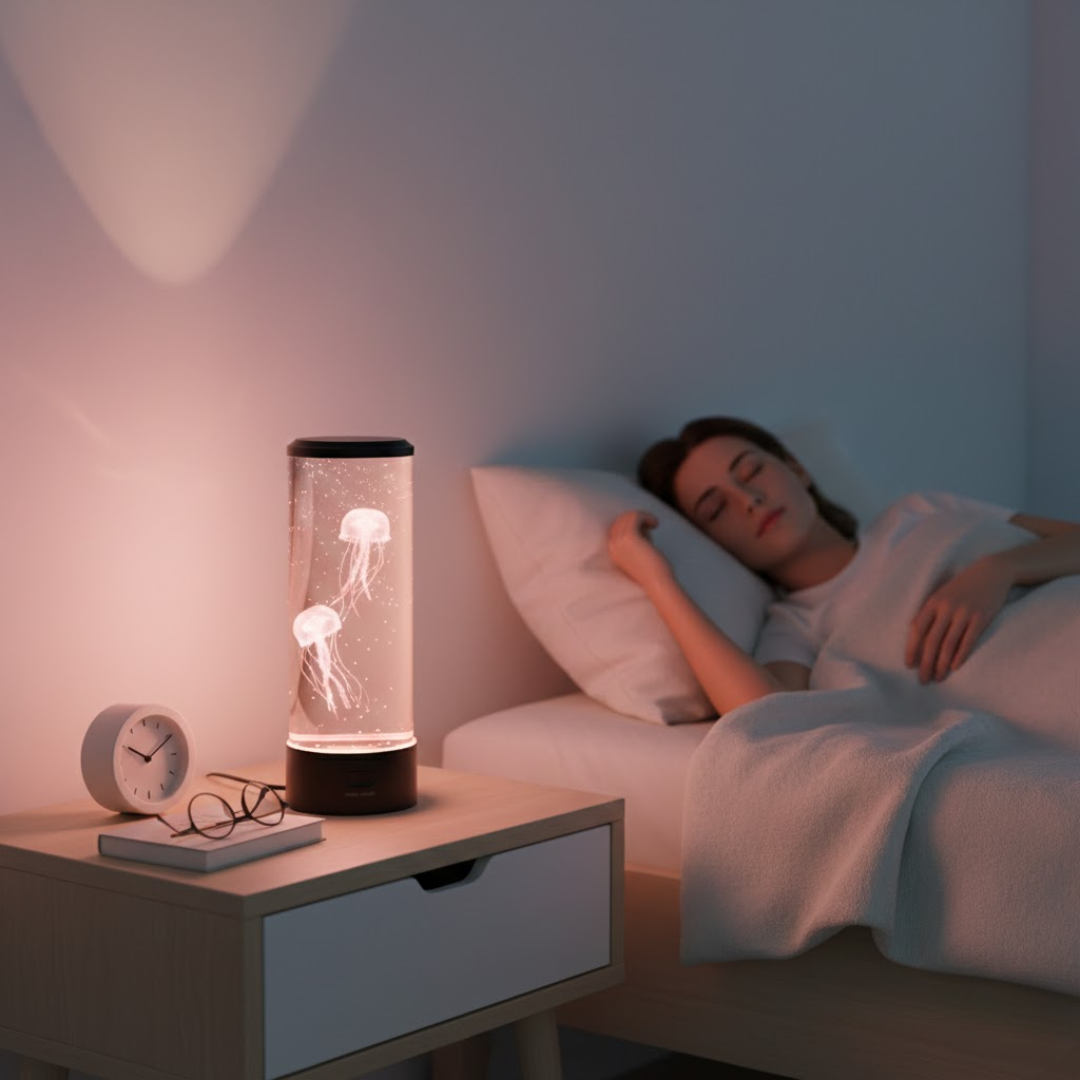 AQUAJELORIA – Glowing Jellyfish Lamp for Peaceful Bedroom Ambience