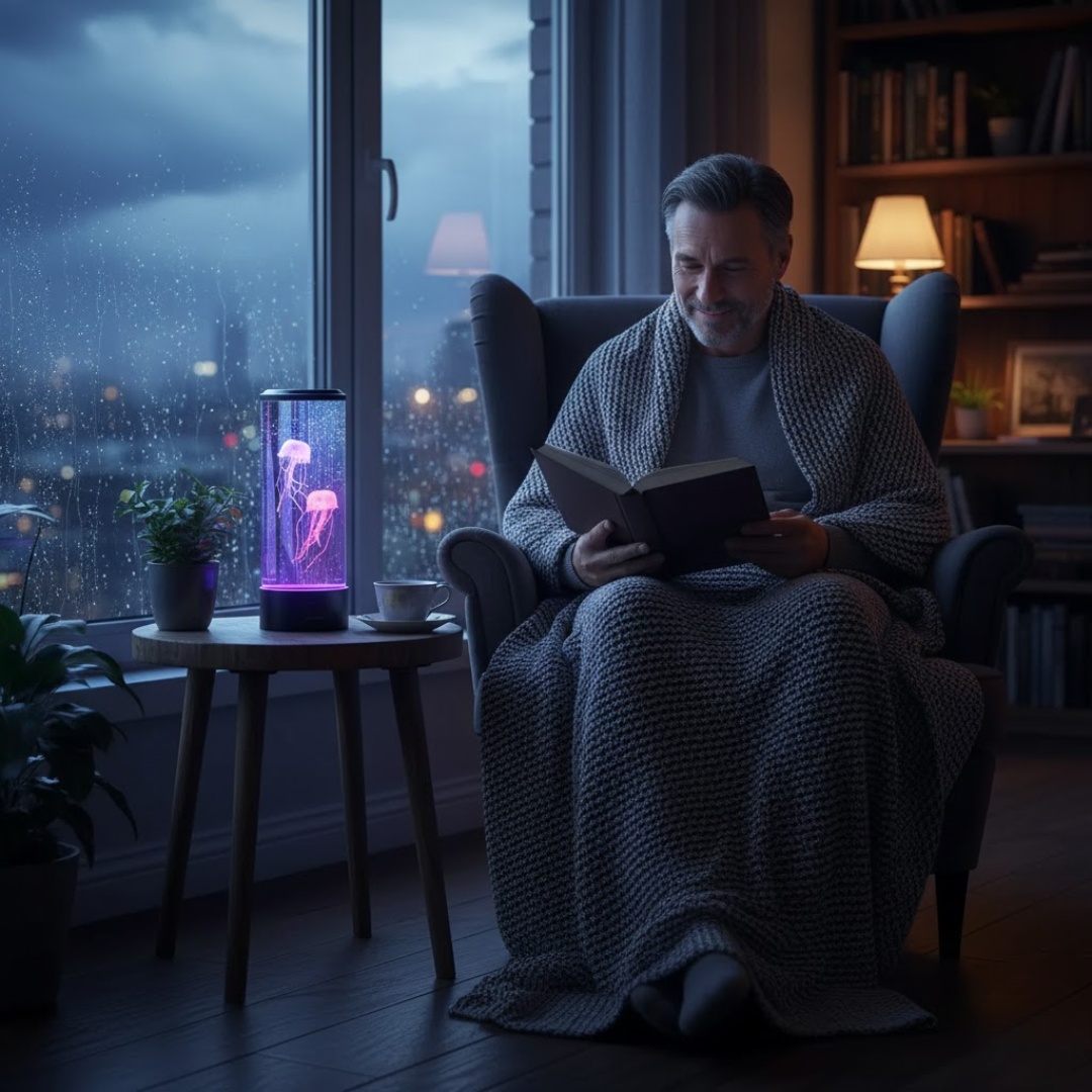AQUAJELORIA – Glowing Jellyfish Lamp for Peaceful Bedroom Ambience