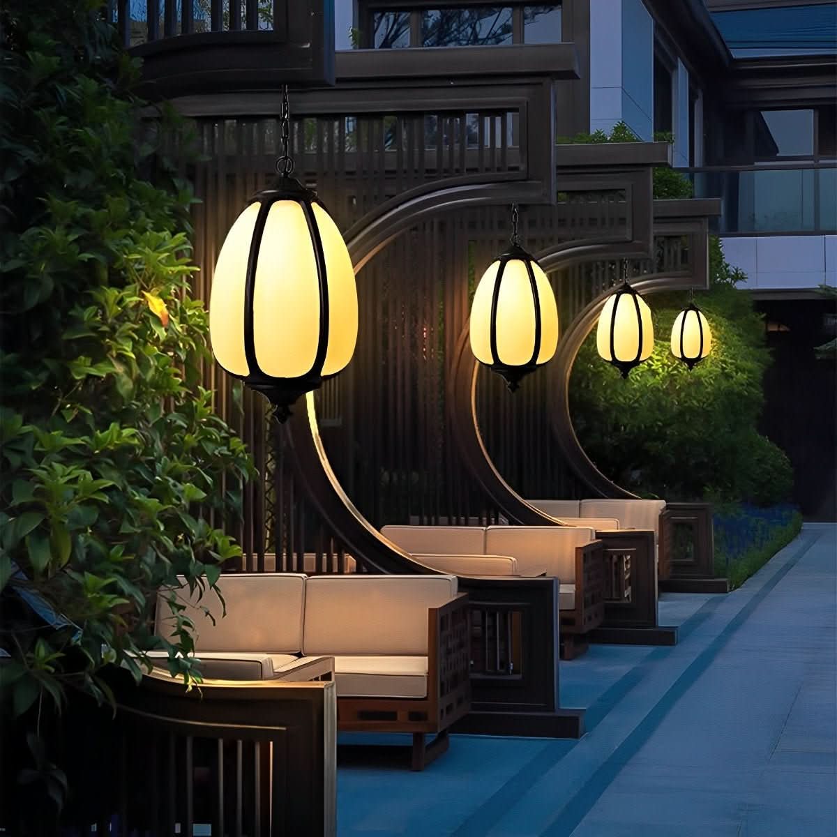 HARVESTELLE – Pumpkin Pendant Light for Elegant Patio Styling