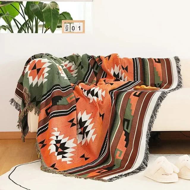 NOMAVIA – Geometric Throw Blanket for Relaxed Bohemian Styling