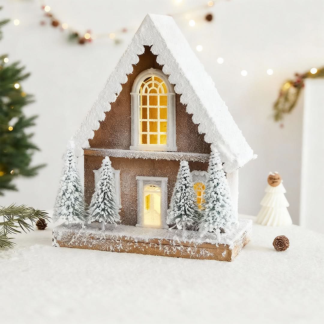 VILLAGEWISH – Light-Up Christmas House Scene for Festive Charm