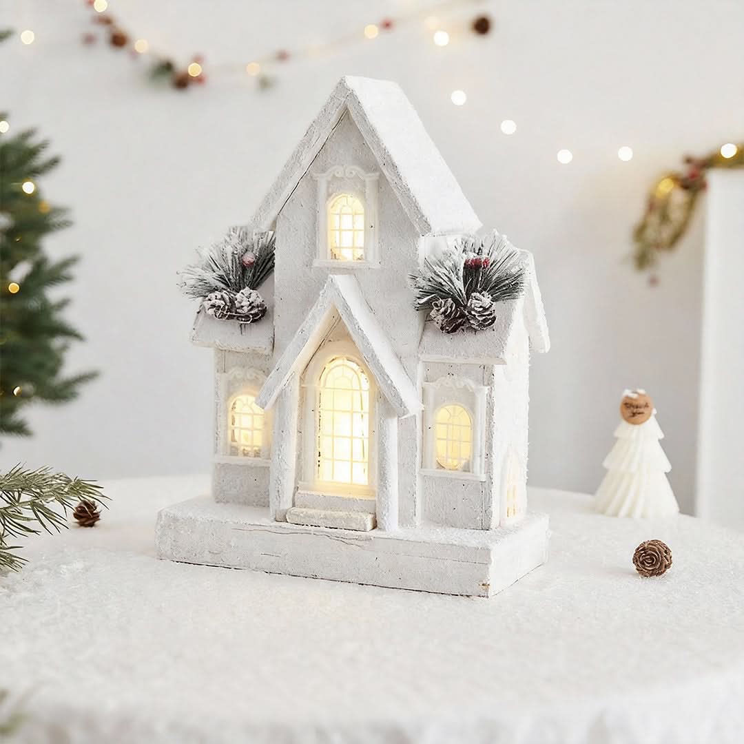 VILLAGEWISH – Light-Up Christmas House Scene for Festive Charm
