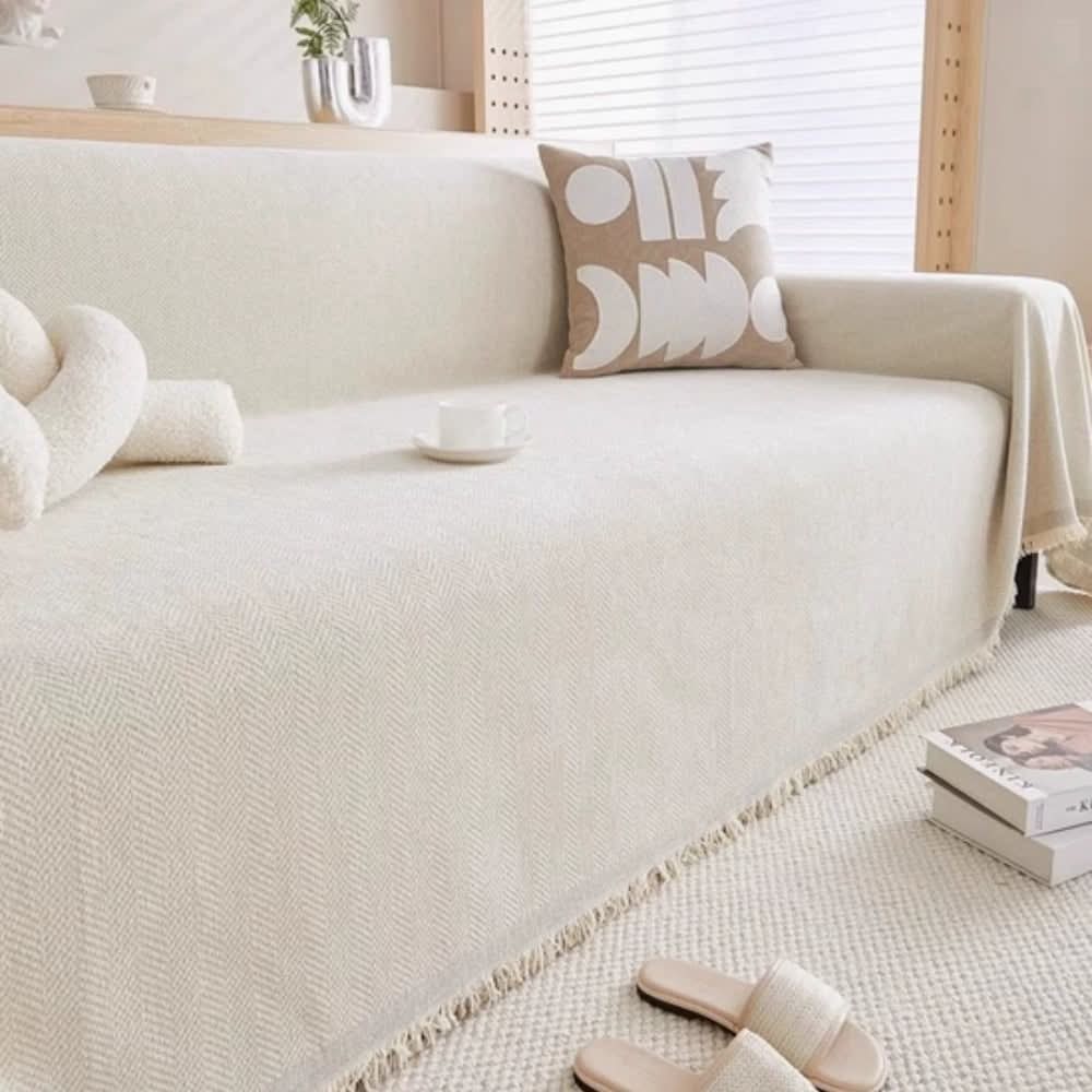 SOFACHELIX – Decorative Couch Cover with Classic Herringbone Design
