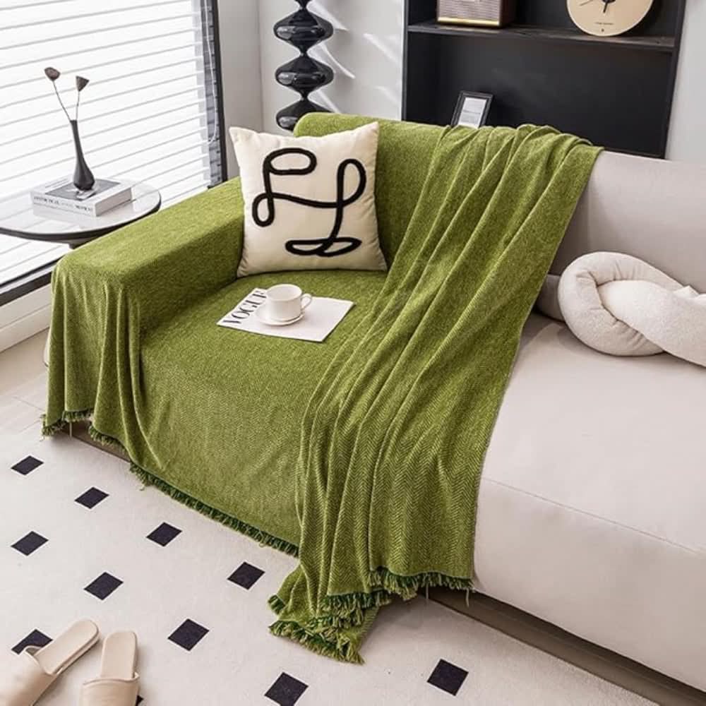 SOFACHELIX – Decorative Couch Cover with Classic Herringbone Design