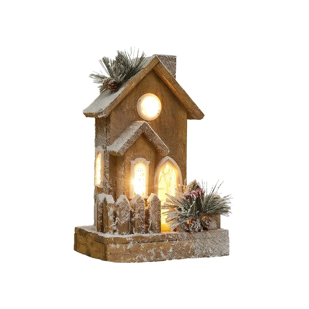 VILLAGEWISH – Light-Up Christmas House Scene for Festive Charm