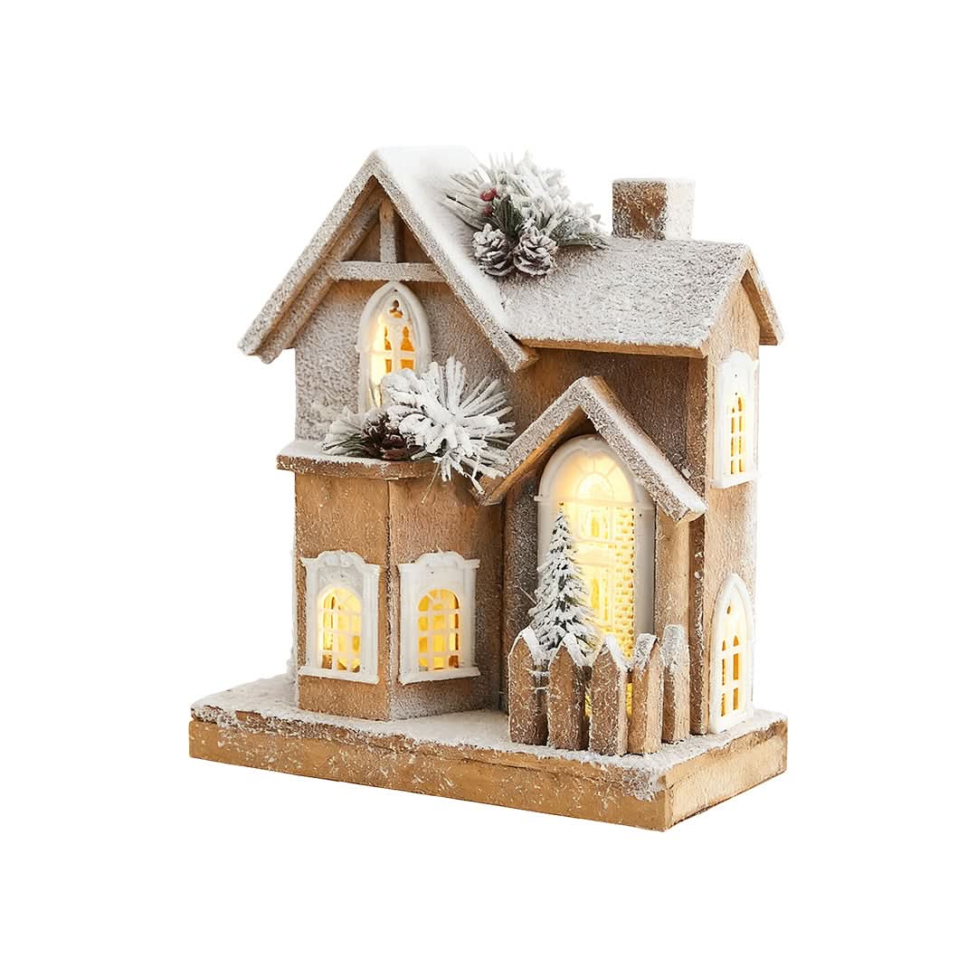 VILLAGEWISH – Light-Up Christmas House Scene for Festive Charm