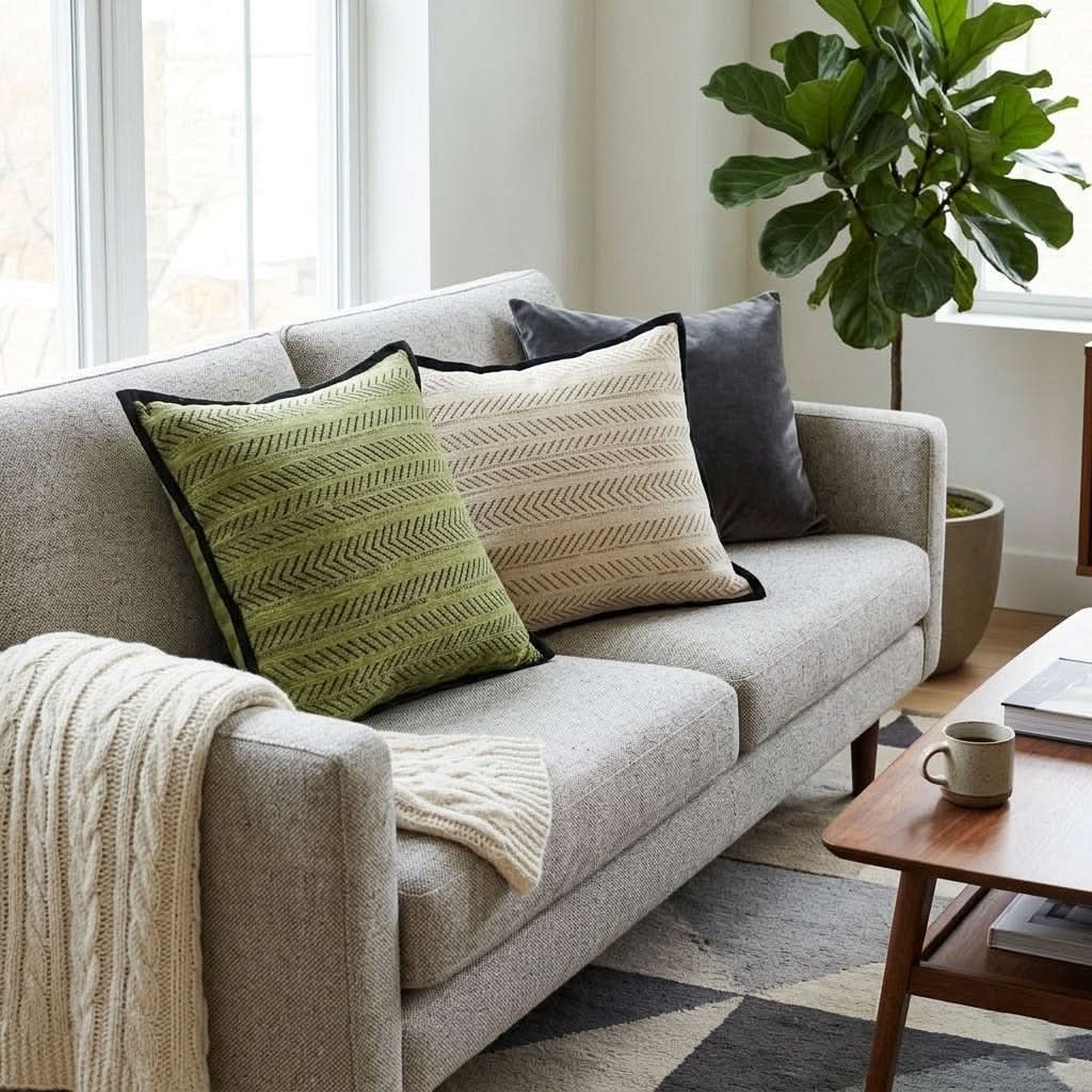 CHEVRALUXE - Funda decorativa de cojín con diseño de espiga para una decoración artística del hogar