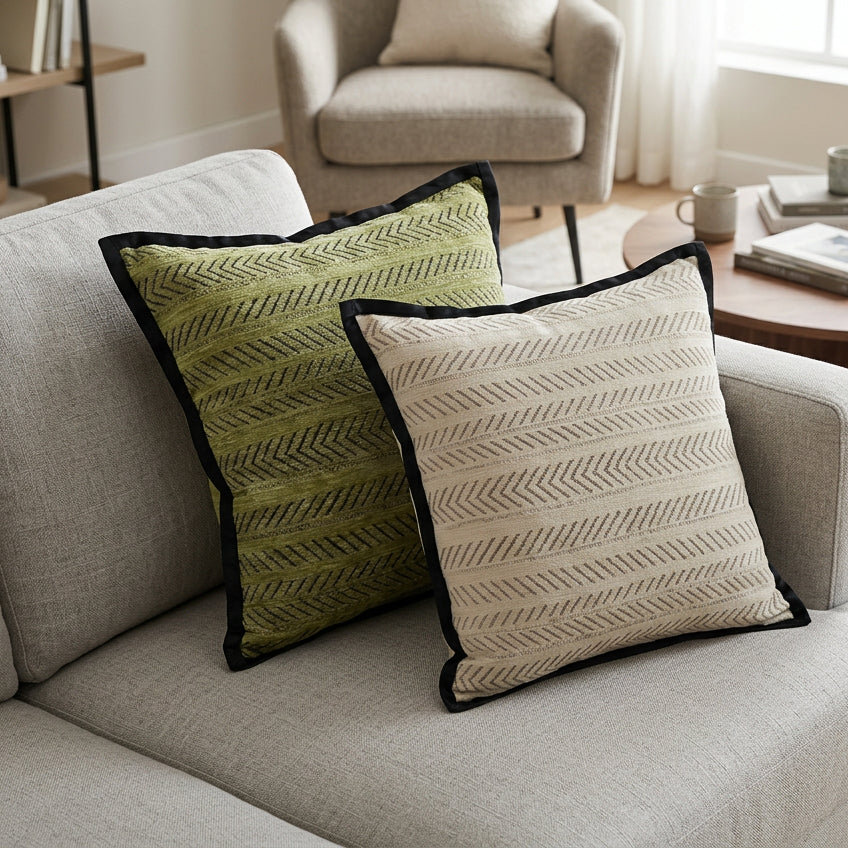 CHEVRALUXE - Funda decorativa de cojín con diseño de espiga para una decoración artística del hogar