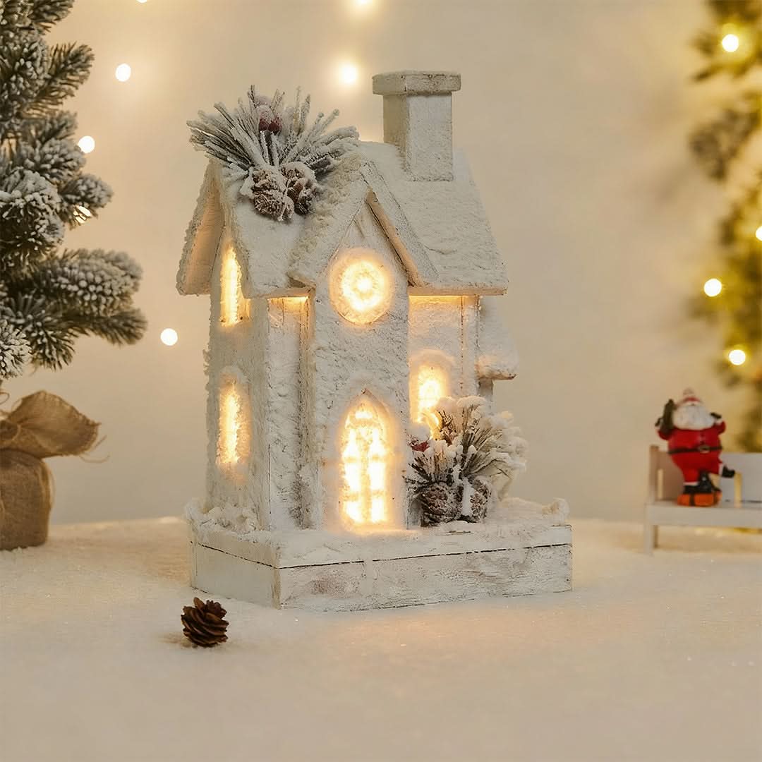 VILLAGEWISH – Light-Up Christmas House Scene for Festive Charm
